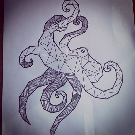 geometric octopus tattoo|Geometric octopus tattoo